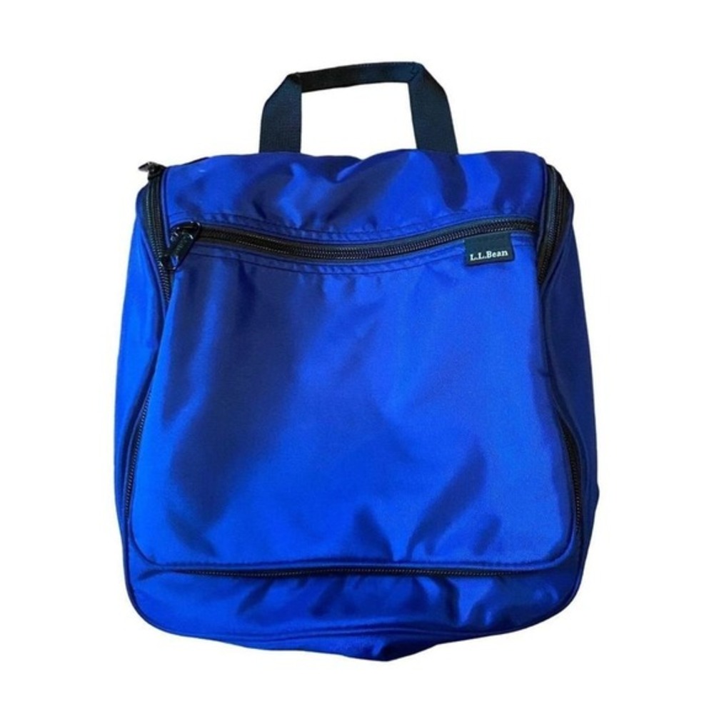 L.L. Bean Travel Toiletry Accessories Cosmetic Hanging Zippered Bag Royal Blue